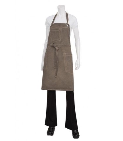 Dorset Antique Wash Finish Bib Apron - Earth Brown