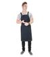 Denim Bib Apron with Crossover Ties Black 86 x 100cm D11