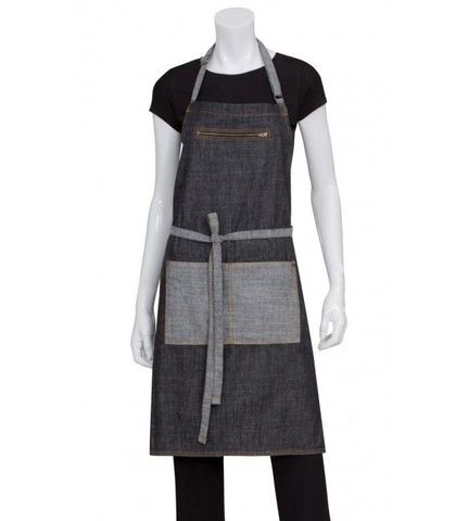 Manhattan Denim Bib Apron - Black