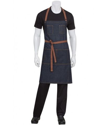 Memphis Denim Bib Apron - Indigo Blue