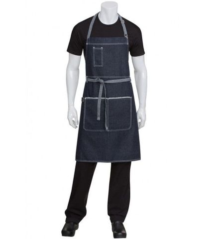 Bronx Denim Bib Apron - Indigo Blue