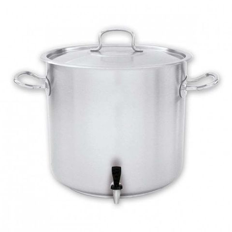 50L Stockpot With Cover and Tap 18/10 40x40cm (TT)