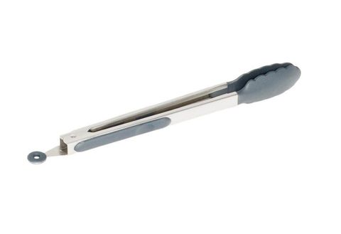 AMT Silicone Tongs Grey 18/10 Handle