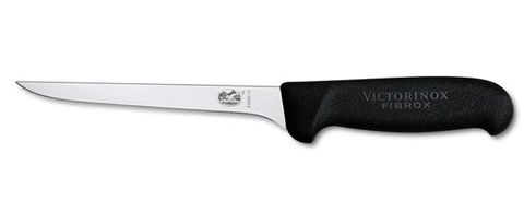 Victorinox Boning Knife with Curved Edge & Narrow Blade 15cm - Black
