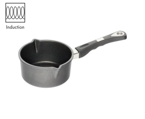 AMT Induction Milk and Sauce Pot 16cm, H:8cm (Two Spouts and Detachable Handle)