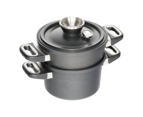 AMT Waterless Cooking Set - Pot 24cm, H:14 + Lid + Steamer