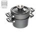 AMT Induction Waterless Cooking Set - Pot 24cm, H:14 + Lid + Steamer