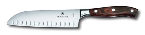 Victorinox Rosewood Forged Santoku Knife with Fluted Edge 17cm