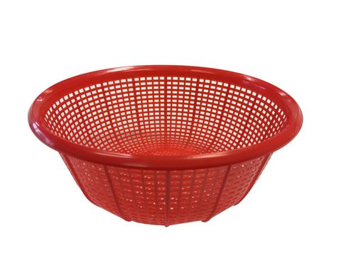 Plastic Colander Round (Coarse Mesh) 333x134 Red
