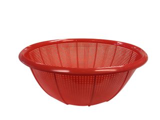 Plastic Colander Round (Fine Mesh) 350x133 Red