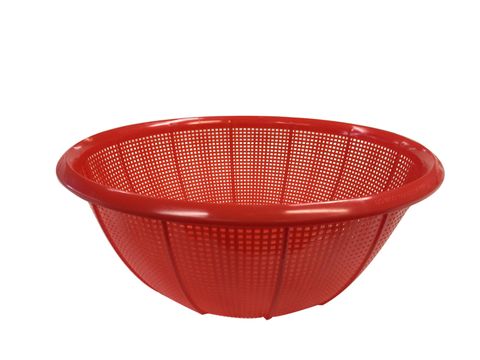 Plastic Colander Round (Fine Mesh) 350x133 Red