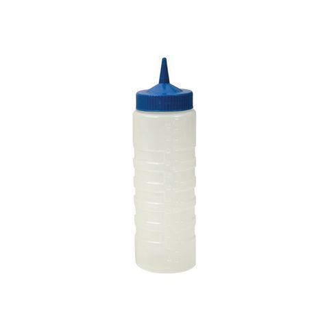 Sauce Bottle 750ml Blue Top/Clear Body - CATER-RAX