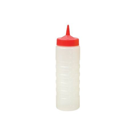 Sauce Bottle 750ml Red Top/Clear Body - CATER-RAX