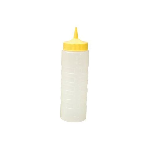 Sauce Bottle 750ml Yellow Top/Clear Body - CATER-RAX