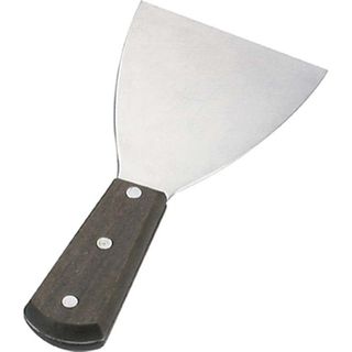 Pan Scraper with Wood Handle - 100x120mm S/S