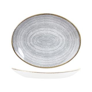 Oval Coupe Plate 317x255mm CHURCHILL "Studio" Stone Grey