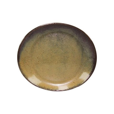 ARTISTICA Oval Plate 250x220mm Reactive Brown