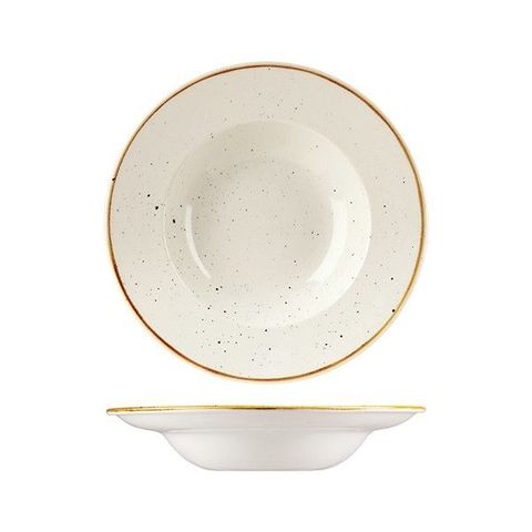 Round Wide Rim Bowl 280mm CHURCHILL "Stonecast" Barley White