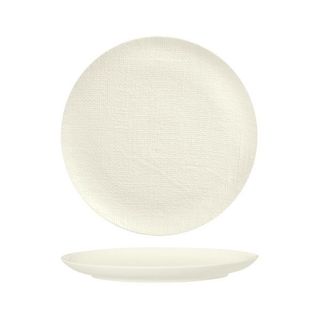 Round Flat Coupe Plate 285mm LUZERNE LINEN White