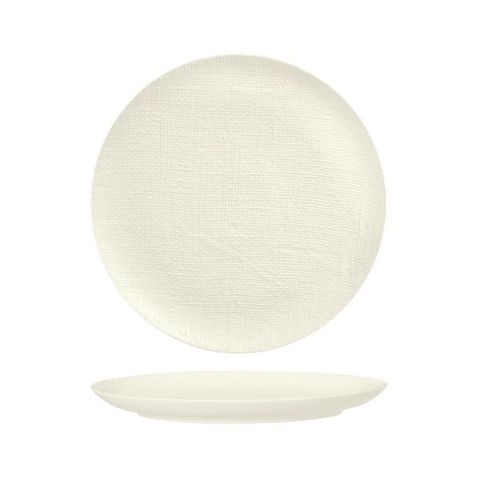 Round Flat Coupe Plate 285mm LUZERNE LINEN White