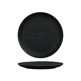 Round Flat Coupe Plate 260mm LUZERNE LINEN Black