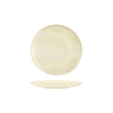 Round Flat Coupe Plate 180mm LUZERNE LINEN Reactive White