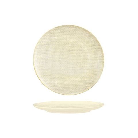 Round Flat Coupe Plate 210mm LUZERNE LINEN Reactive White