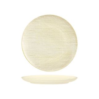 Round Flat Coupe Plate 260mm LUZERNE LINEN Reactive White