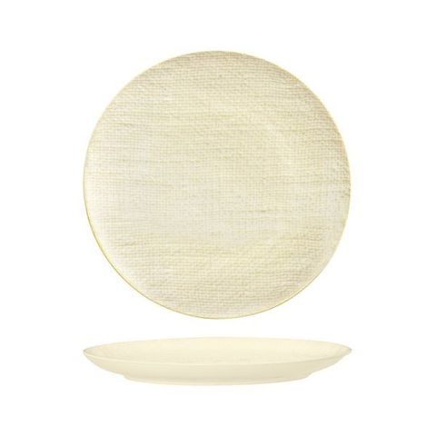 Round Flat Coupe Plate 285mm LUZERNE LINEN Reactive White