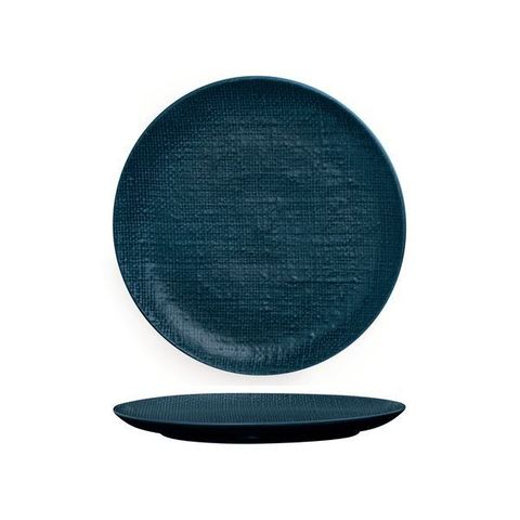 Round Flat Coupe Plate 260mm LUZERNE LINEN Navy Blue