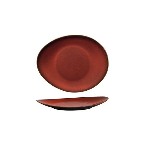 Oval Plate 185x155mm LUZERNE RUSTIC Crimson