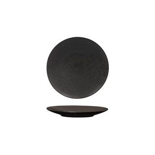 Round Flate Coupe Plate 155mm LUZERNE LAVA Black