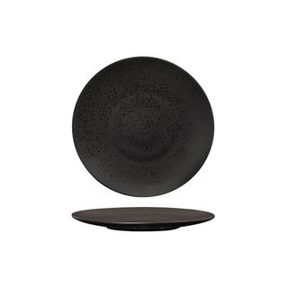 Round Flate Coupe Plate 205mm LUZERNE LAVA Black