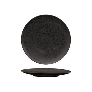 Round Flate Coupe Plate 225mm LUZERNE LAVA Black
