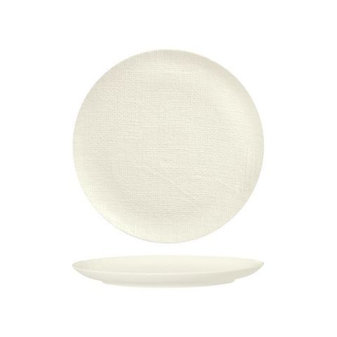 Round Flat Coupe Plate 260mm LUZERNE LINEN White