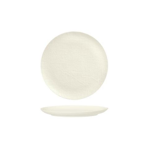 Round Flat Coupe Plate 180mm LUZERNE LINEN White