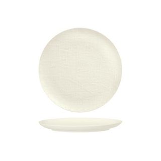 Round Flat Coupe Plate 210mm LUZERNE LINEN White