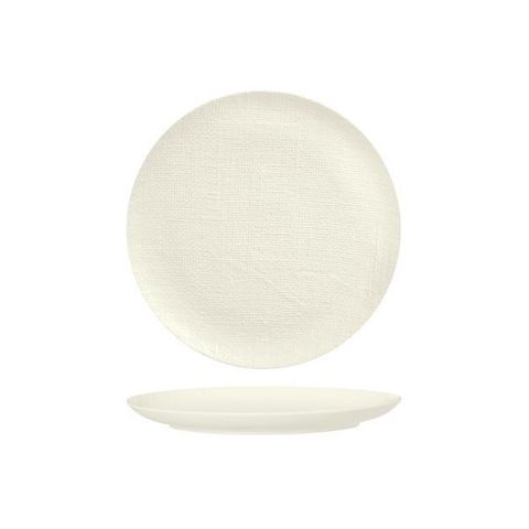 Round Flat Coupe Plate 210mm LUZERNE LINEN White