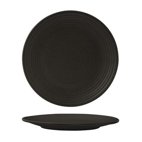 Round Coupe Plate - Ribbed 265mm ZUMA Charcoal