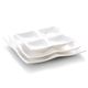 7'' Melamine Plate with 4 Compartments 17x17x2.5cm White