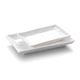 10'' Melamine Rectangle Raised Rim Plate 25.2x16x3.2cm White