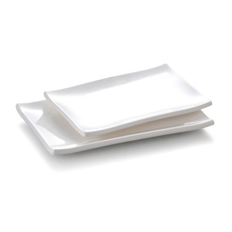 9.5'' Melamine Rectangle Plate 25x16x2.4cm White