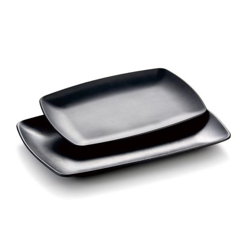 15'' Melamine Oblong Plate 38x29x3cm Matt Black