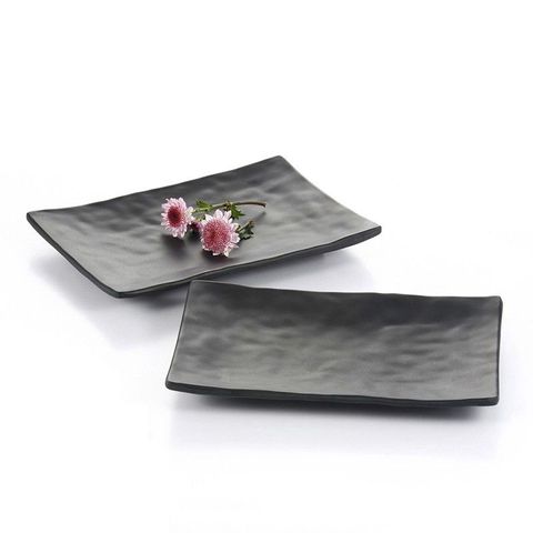 8'' Melamine Rectangle Plate 20x14x2cm Matt Black