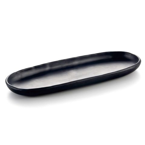 13.15'' Melamine Oblong Plate 33x13.3x3cm Matt Black