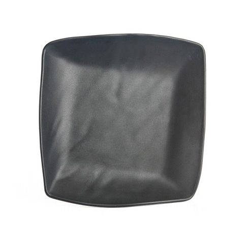 7'' Melamine Square Plate 19x18.6x2.8cm Matt Black