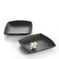 7'' Melamine Square Plate 19x18.6x2.8cm Matt Black