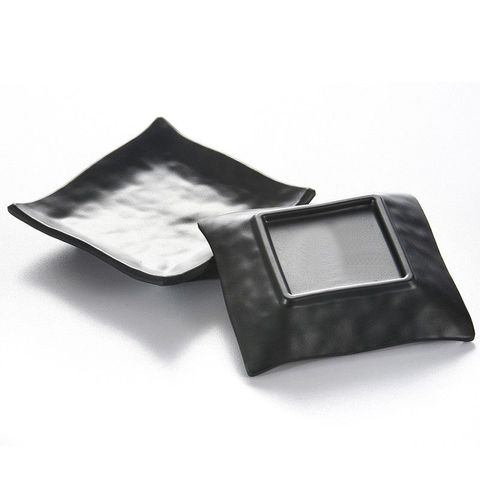 5'' Melamine Square Plate 13x13x3.3cm Matt Black