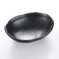 5'' Melamine Oval Footed Plate 12.5x9.5x3.5cm Matt Black