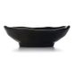 5'' Melamine Oval Footed Plate 12.5x9.5x3.5cm Matt Black